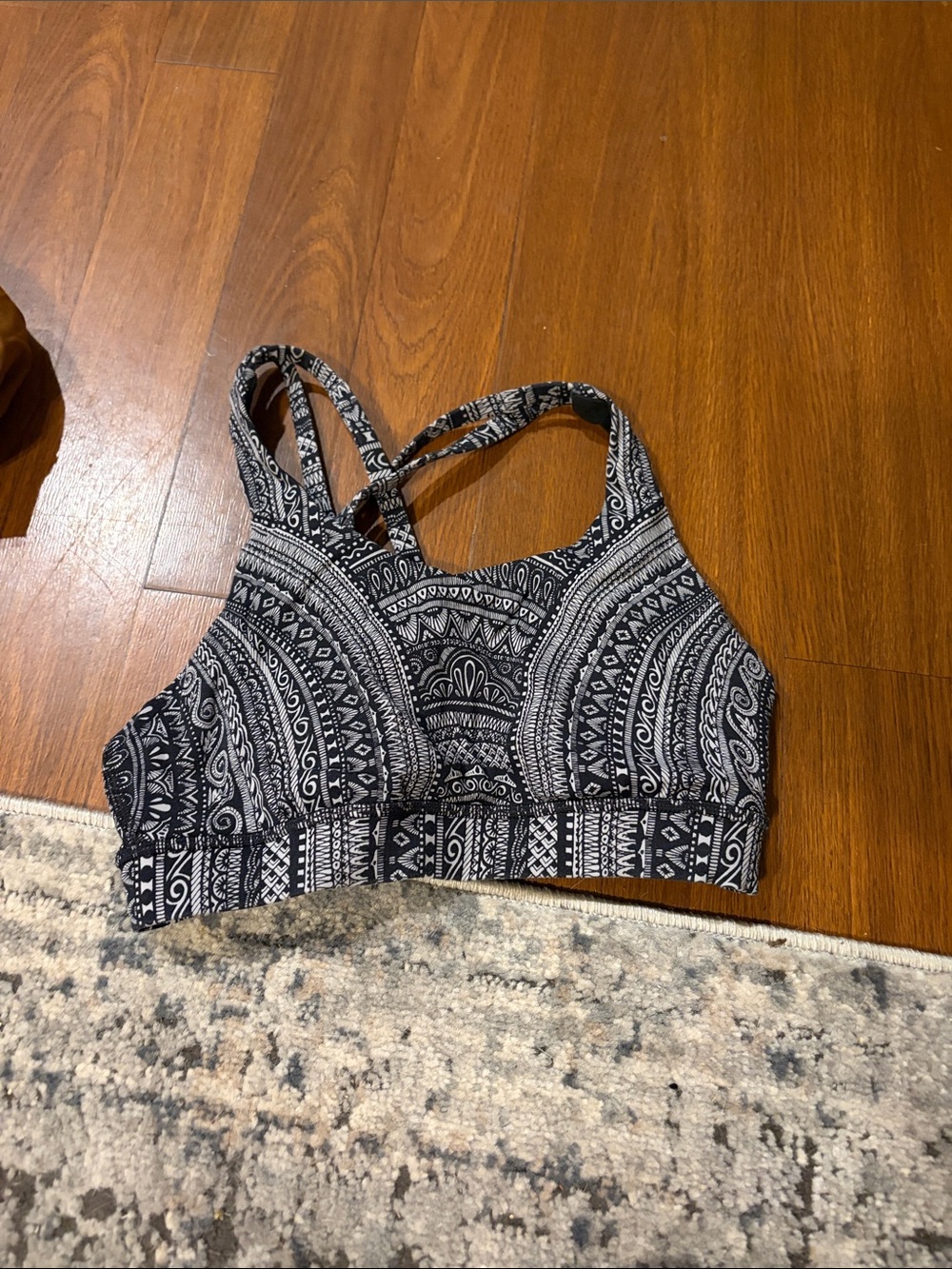 lululemon athletica Black & White Printed Strappy Sports Bra
